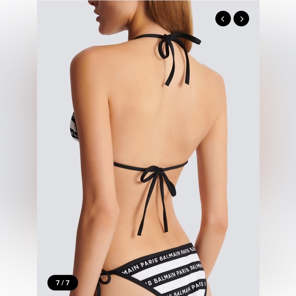 BALMAIN***Black + White Logo Striped String Bikini Set**XS, Sm., Large***$570 - Picture 12 of 13